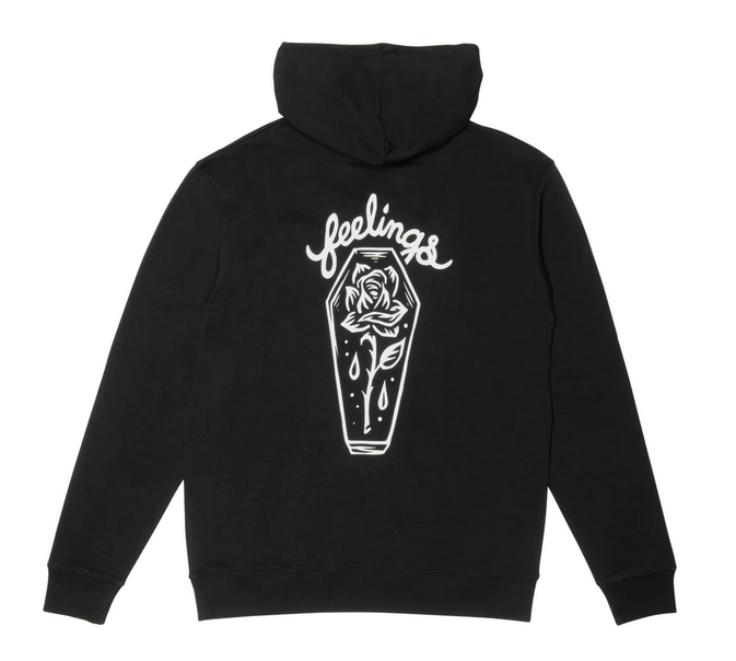 FEELINGS - COFFIN HOODIE - BLACK