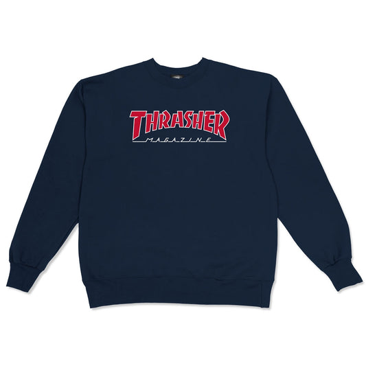 THRASHER - OUTLINED LOGO CREW - NAVY
