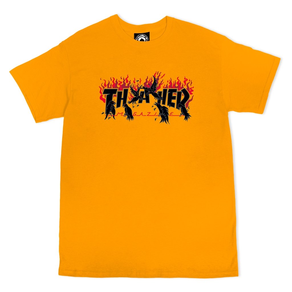THRASHER - CROWS TEE - GOLD