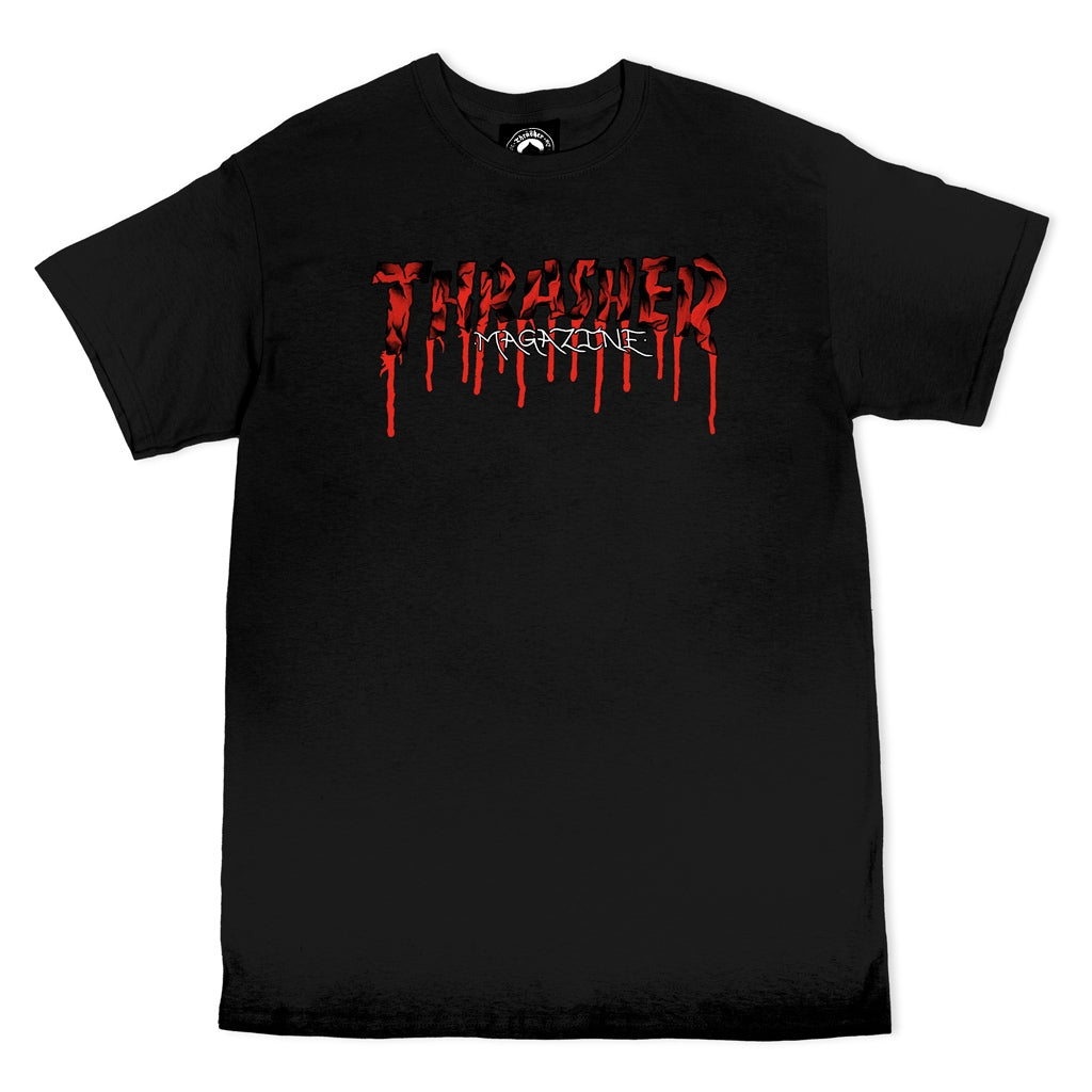THRASHER - BLOOD DRIP S/S TEE - BLACK