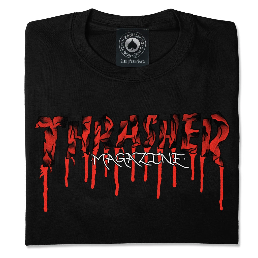 THRASHER - BLOOD DRIP S/S TEE - BLACK