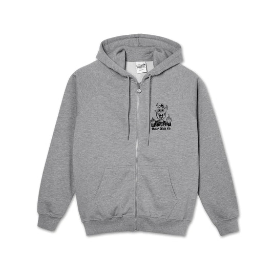 POLAR - DEVIL MAN ZIP HOODIE - HEATHER GREY