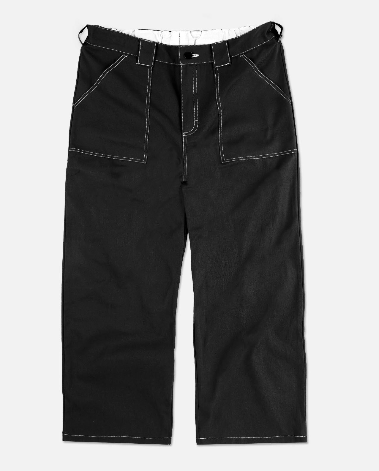 POETIC COLLECTIVE - PAINTER PANTS CANVAS - BLACK/WHITE SEAMS