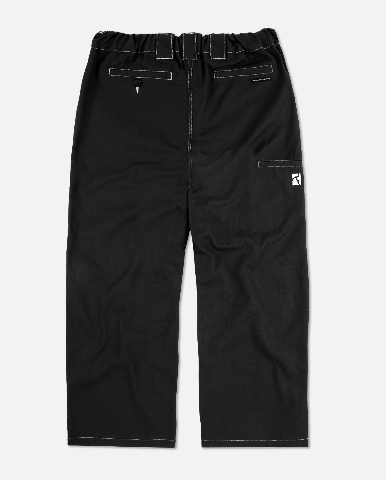 POETIC COLLECTIVE - PAINTER PANTS CANVAS - BLACK/WHITE SEAMS