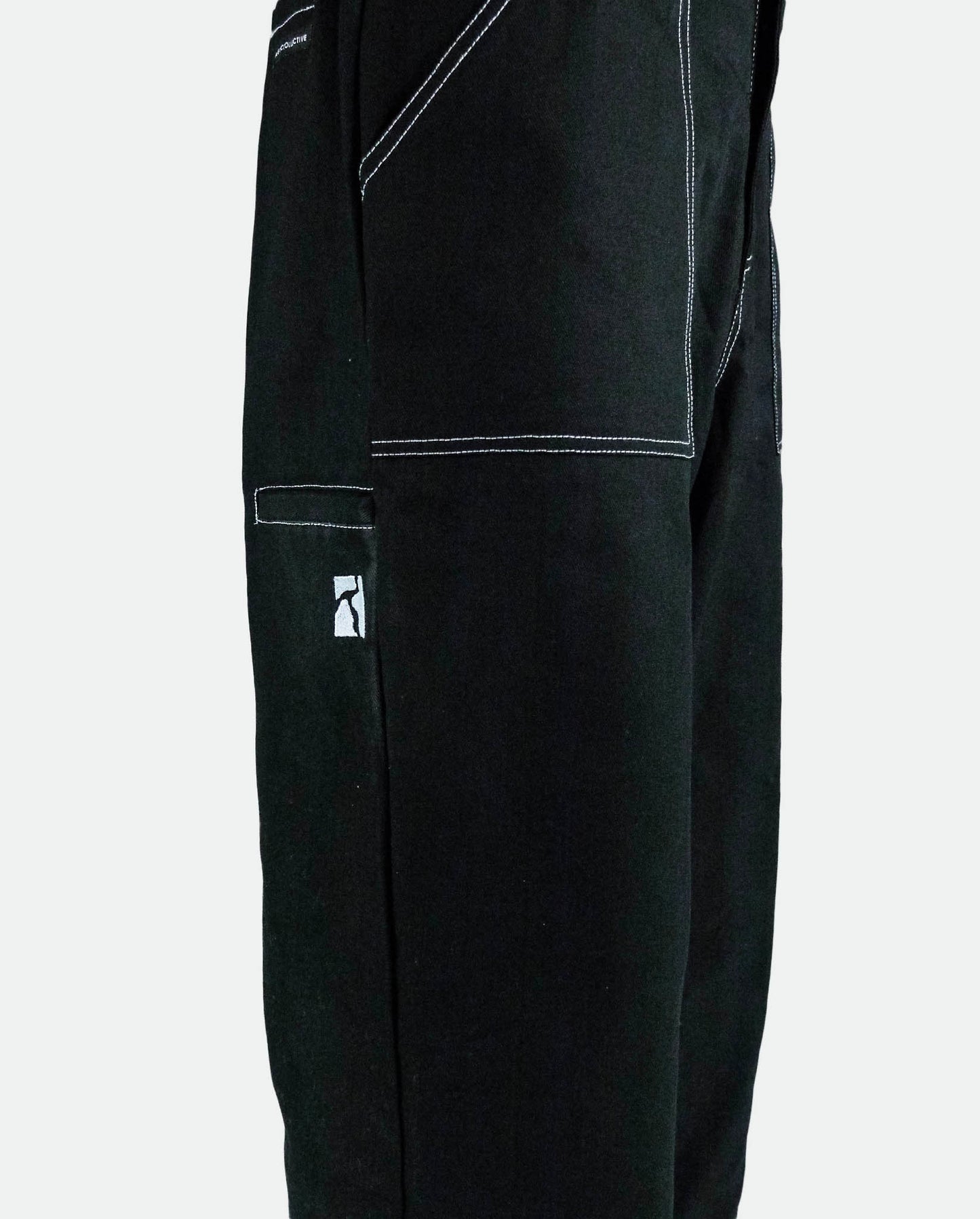 POETIC COLLECTIVE - PAINTER PANTS CANVAS - BLACK/WHITE SEAMS