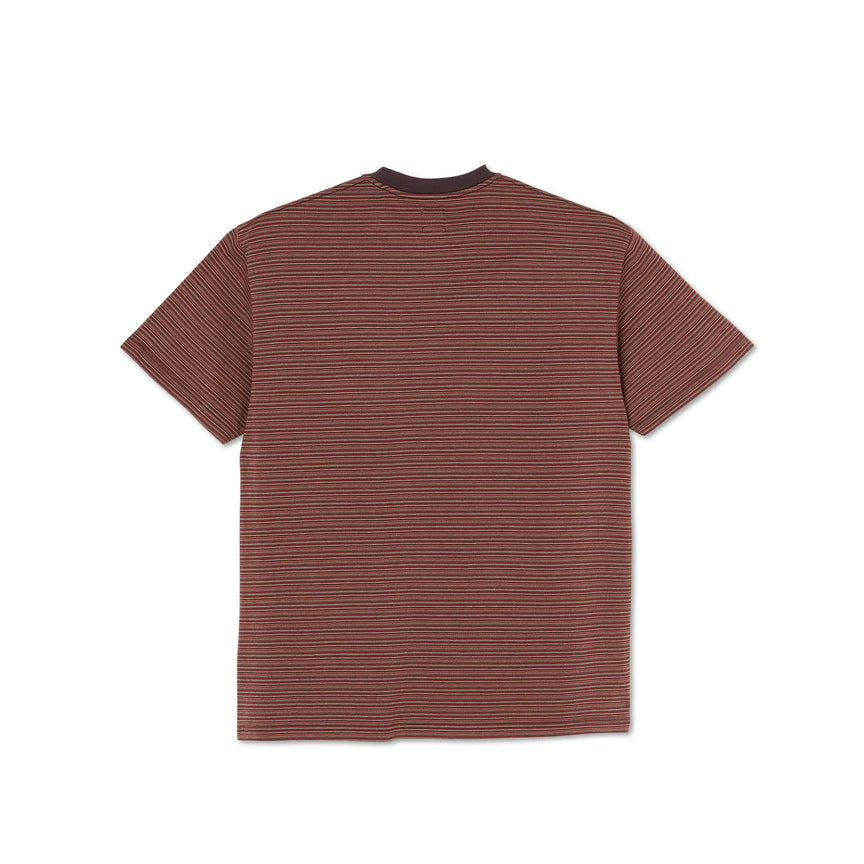 POLAR - DIZZY STRIPE TEE - BORDEAUX
