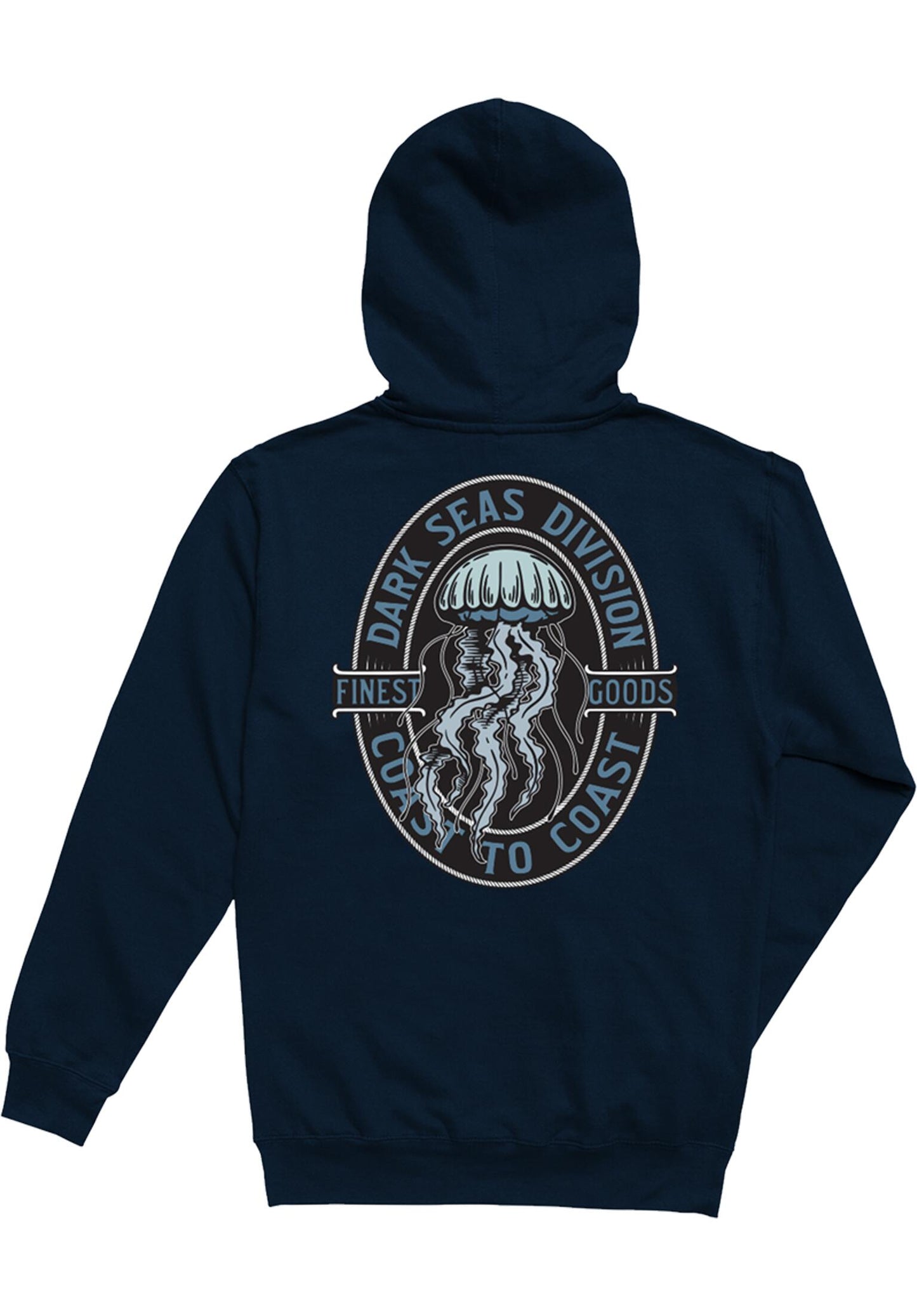 DARK SEAS - TRANSLUCENT HOODED SWEAT - NAVY