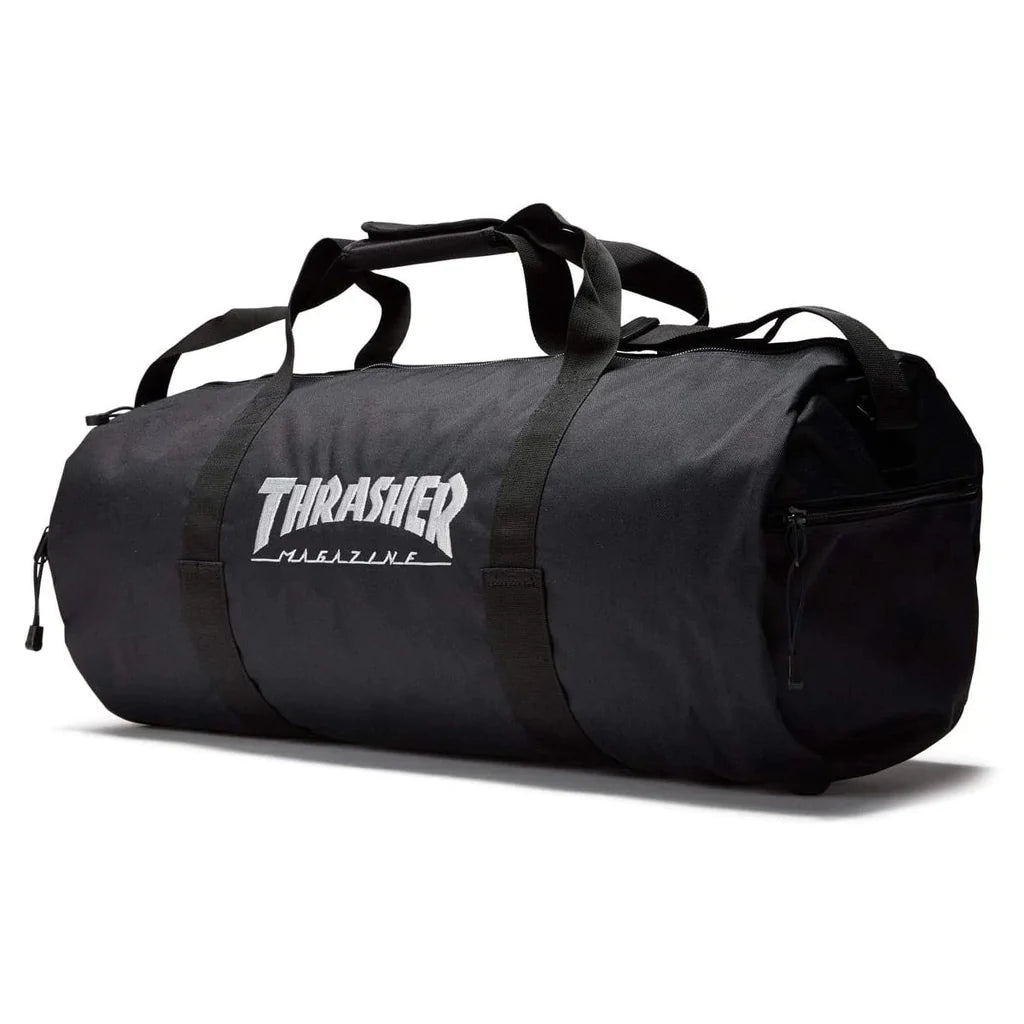 THRASHER - LOGO DUFFEL BAG W BOARDSTRAPS - BLACK