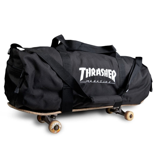 THRASHER - LOGO DUFFEL BAG W BOARDSTRAPS - BLACK