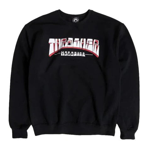 THRASHER - FIRME LOGO CREW SWEAT - BLACK