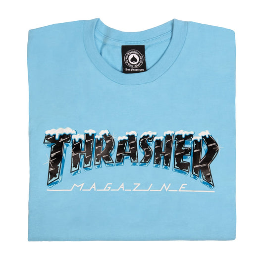 THRASHER - GIRLS BLACK ICE TEE - LIGHT BLUE