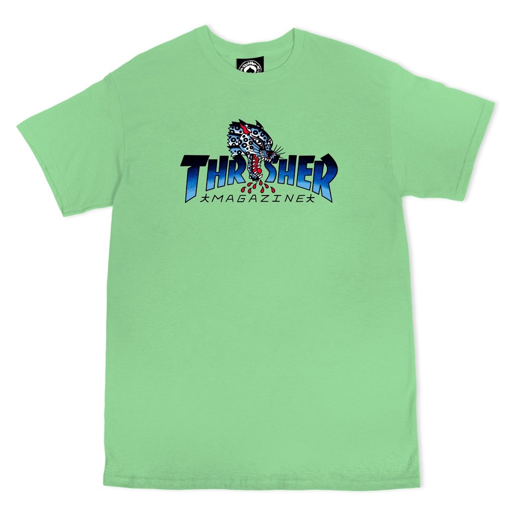THRASHER - LEOPARD MAG TEE - MINT