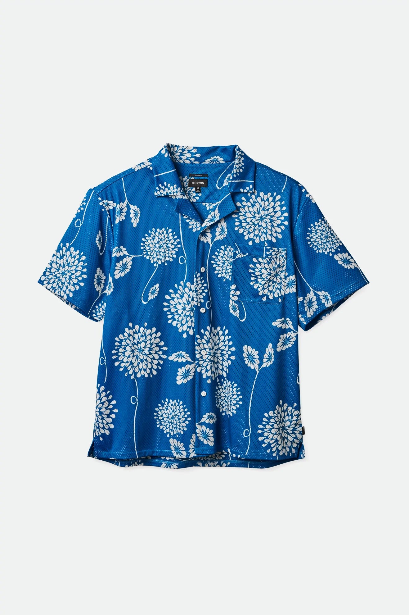 BRIXTON - BUNKER MESH S/S KNIT - SKY BLUE/OFF WHITE