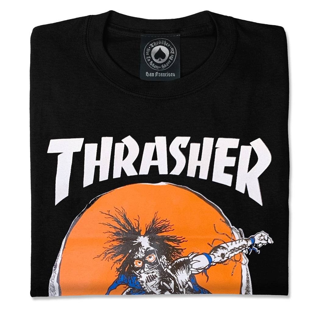 THRASHER - SKATE OUTLAW TEE - BLACK