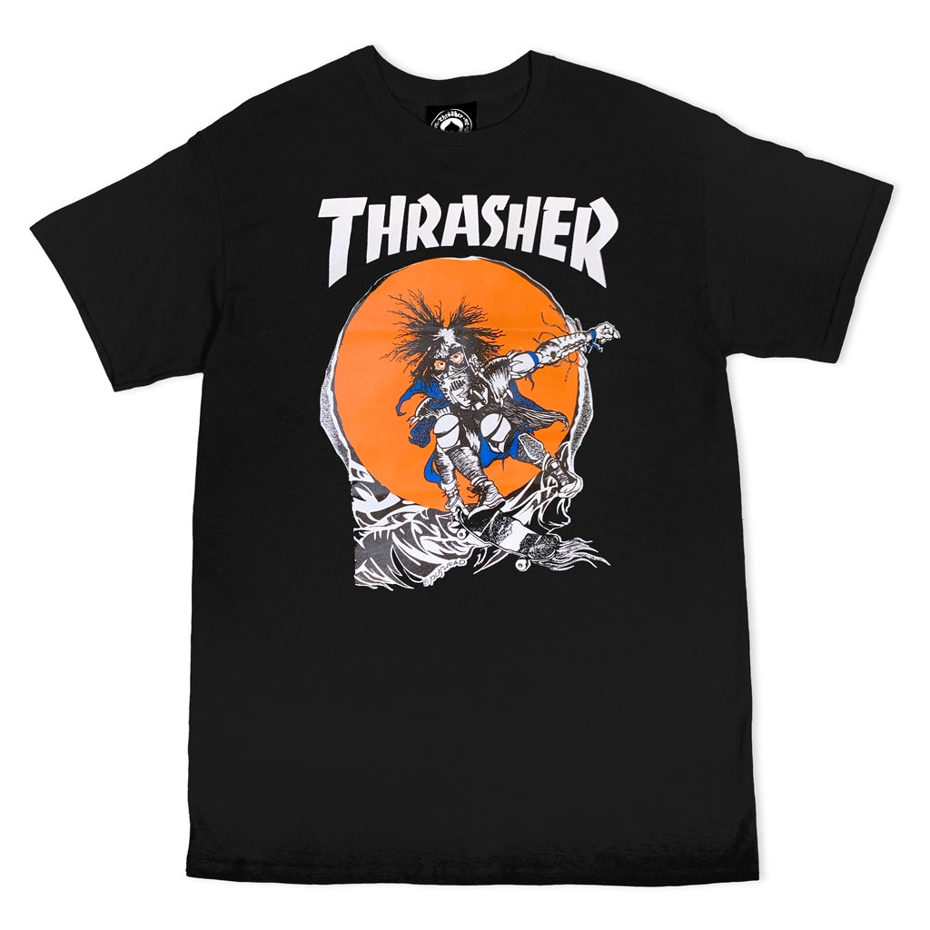 THRASHER - SKATE OUTLAW TEE - BLACK