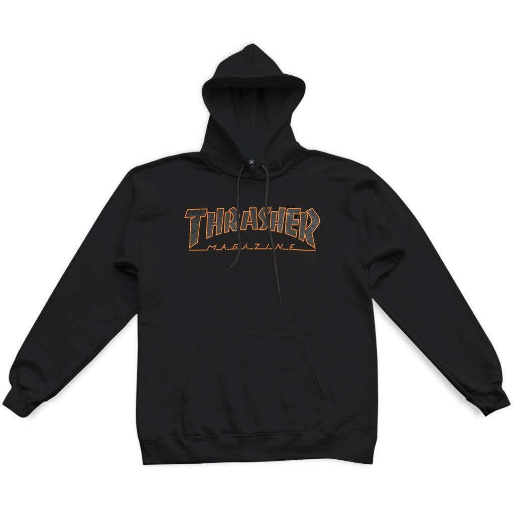 THRASHER - OUTLINED HOOD - BLACK/ORANGE
