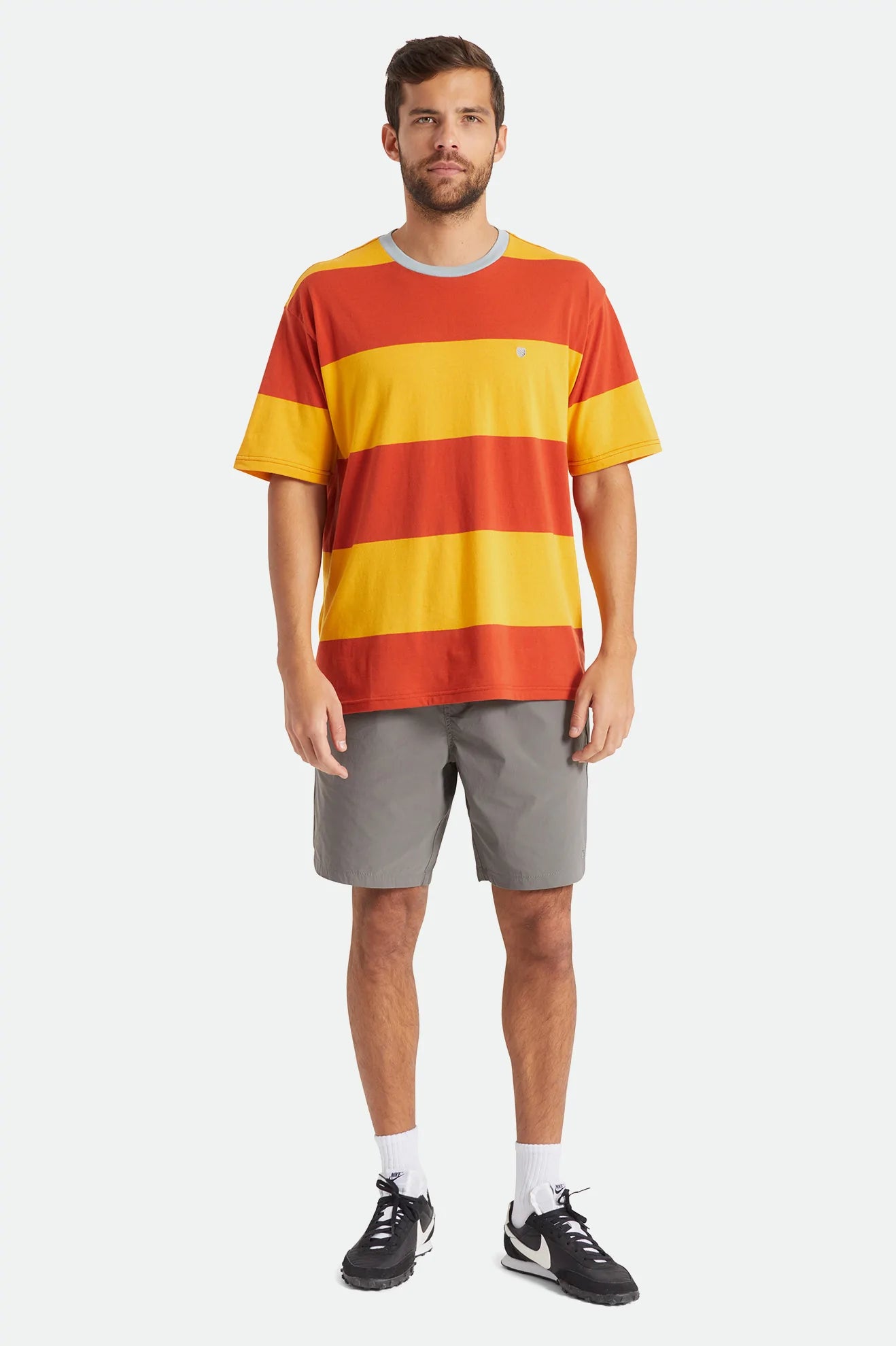 BRIXTON - HILT BOXY SHIELD S/S KNIT - PHOENIX ORANGE/GOLDEN GLOW