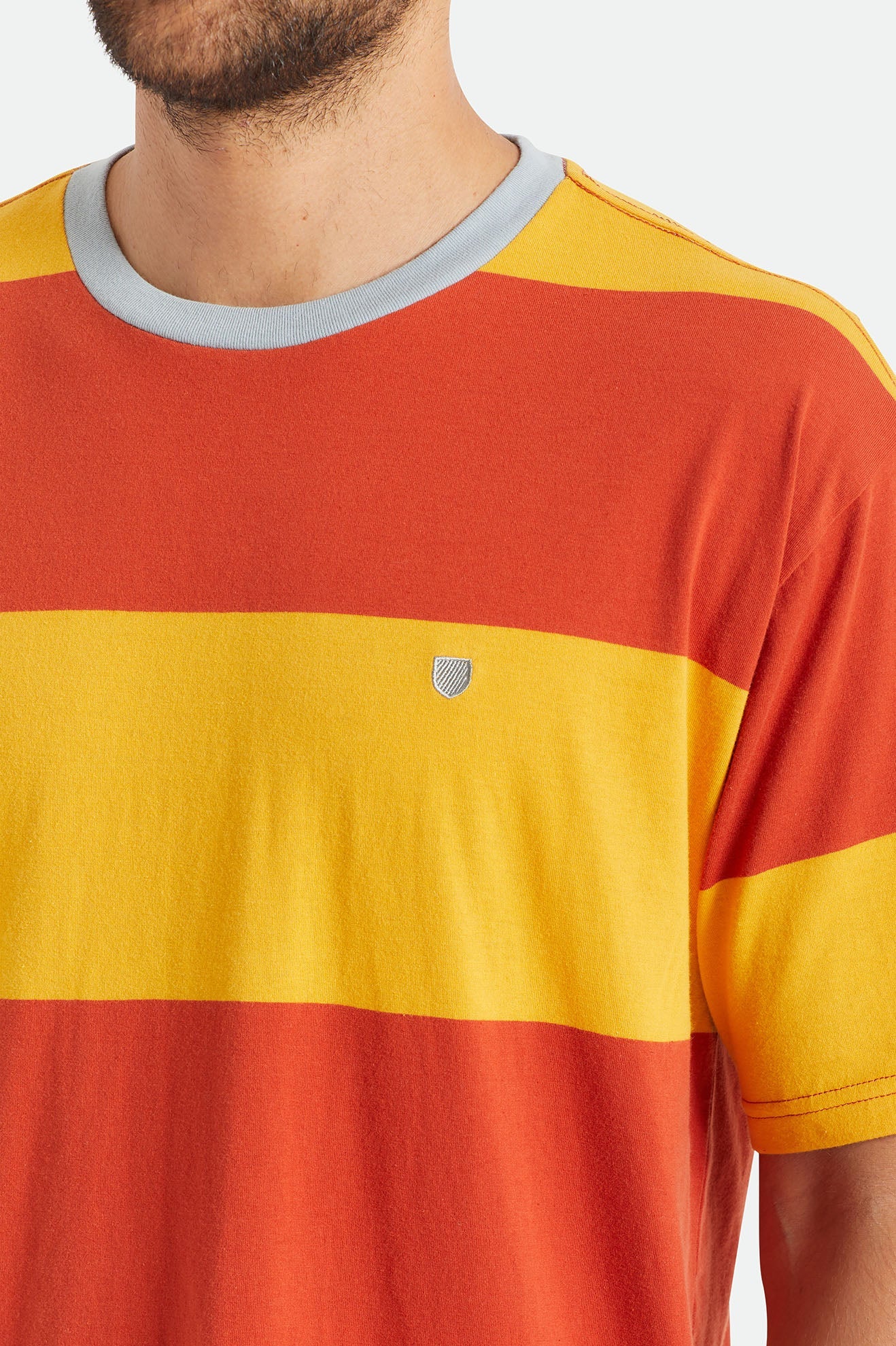 BRIXTON - HILT BOXY SHIELD S/S KNIT - PHOENIX ORANGE/GOLDEN GLOW