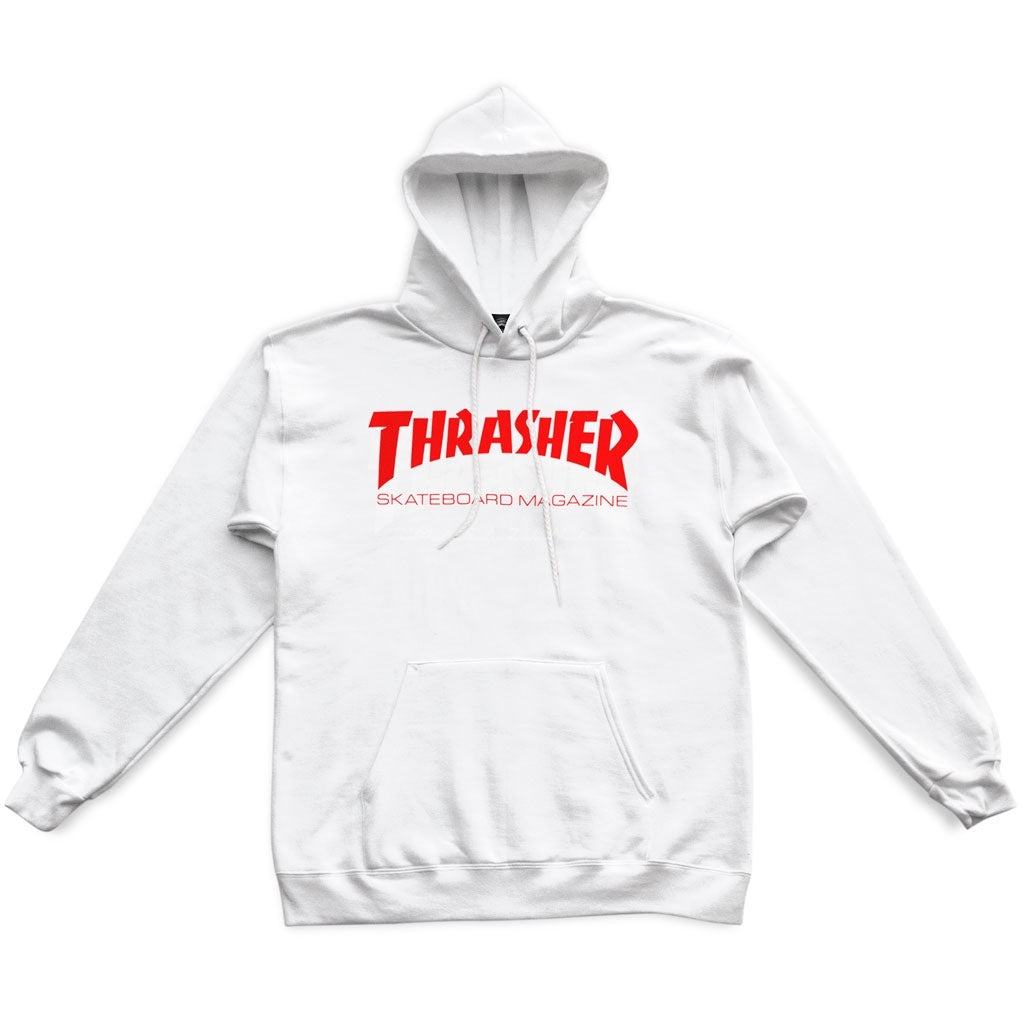 THRASHER - SKATE MAG HOODIE - WHITE/RED