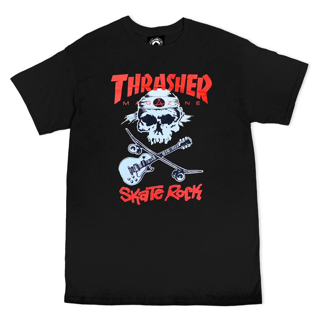 THRASHER - SKATE ROCK SKULL TEE - BLACK