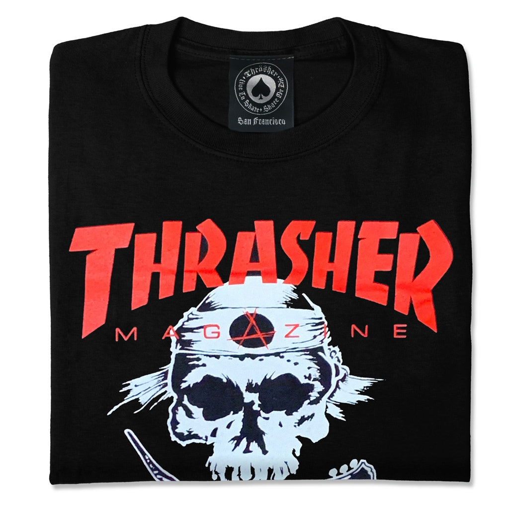 THRASHER - SKATE ROCK SKULL TEE - BLACK
