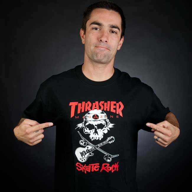 THRASHER - SKATE ROCK SKULL TEE - BLACK