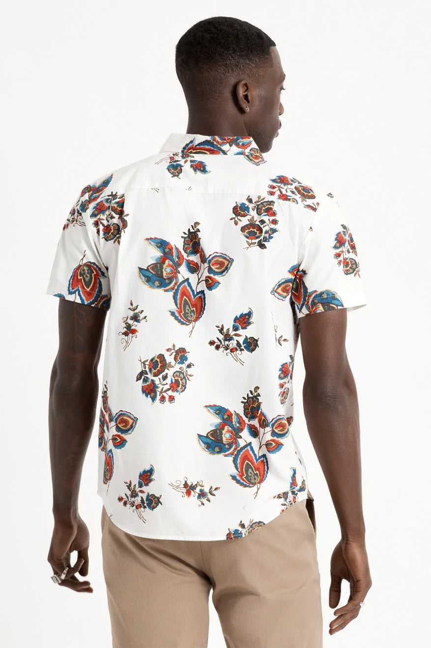 BRIXTON - CHARTER PRINT S/S WVN - OFF WHITE/RED