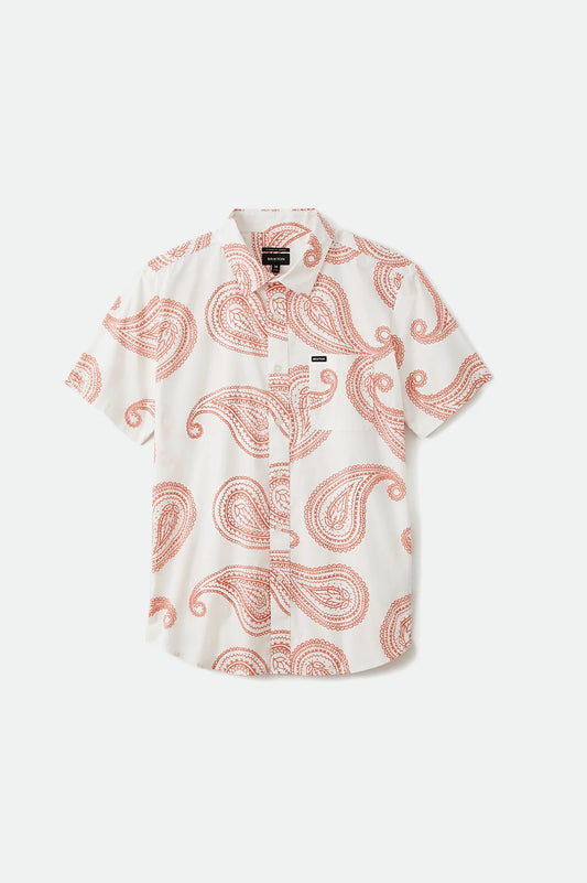 BRIXTON - CHARTER PRINT S/S WVN - OFF WHITE/APRICOT JAM