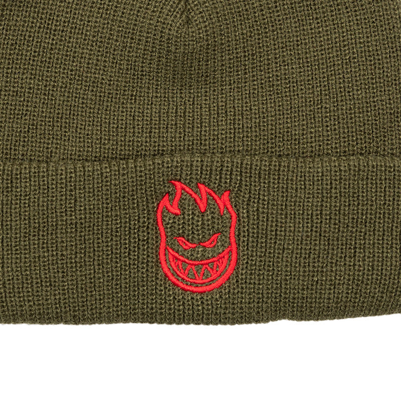 SPITFIRE - BIGHEAD CUFF BEANIE - OLIVE/RED
