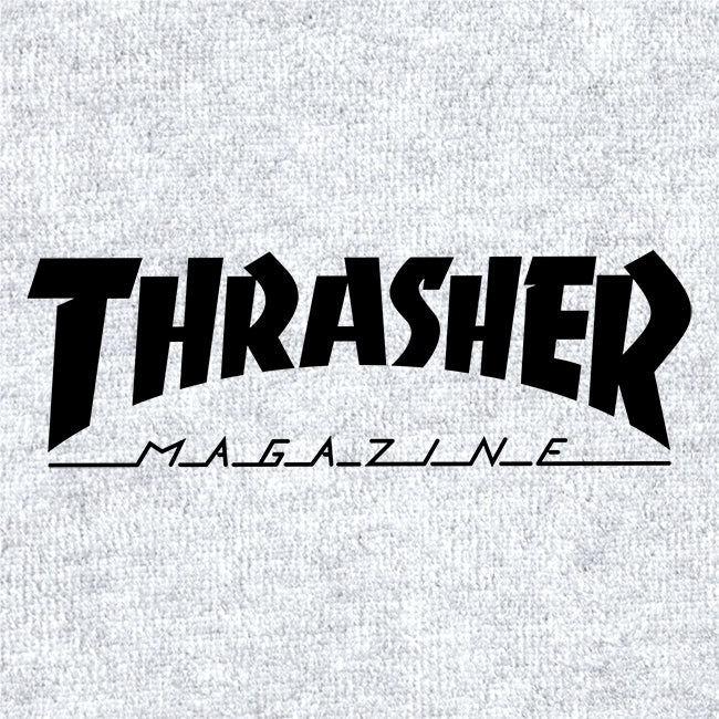 THRASHER - LOGO ZIP HOODED SWEAT - GREY