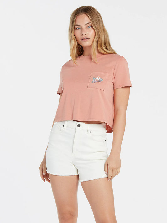 VOLCOM - POCKET DIAL TEE - LIGHT MAUVE