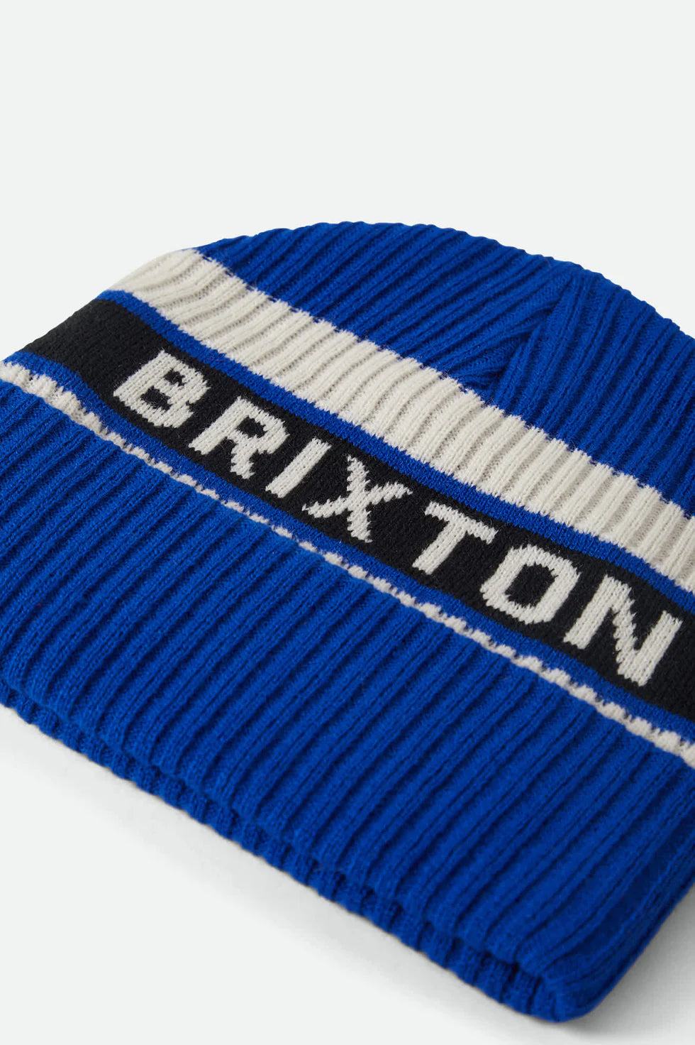 BRIXTON - RAINIER STRIPED BEANIE - ROYAL/WHITE/BLACK