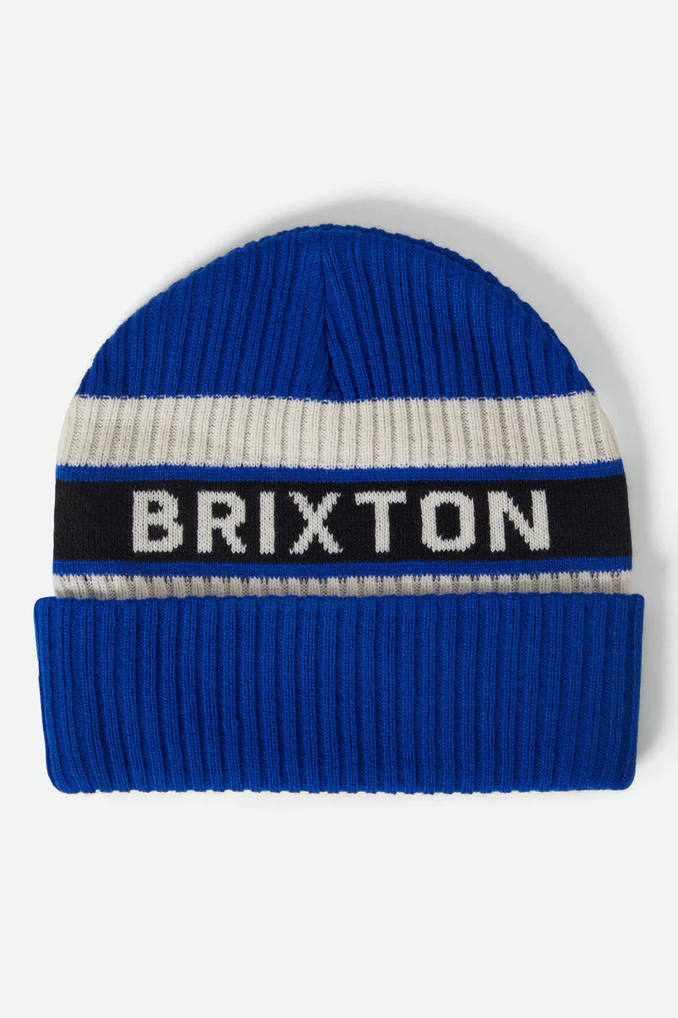 BRIXTON - RAINIER STRIPED BEANIE - ROYAL/WHITE/BLACK