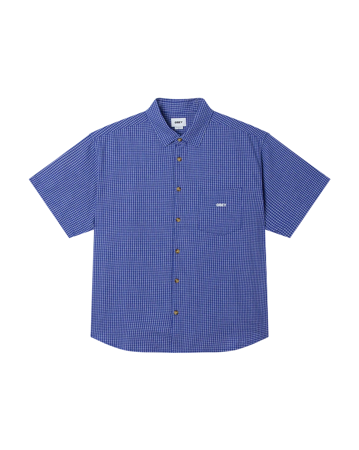 OBEY - BIGWIG WOVEN FRANK SS SHIRT - SURF BLUE MULTI