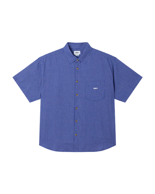 OBEY - BIGWIG WOVEN FRANK SS SHIRT - SURF BLUE MULTI