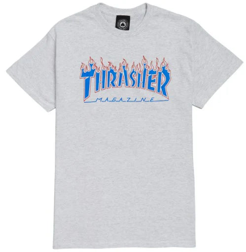 THRASHER - PATRIOT FLAME TEE - ASH GREY