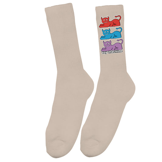 TOY MACHINE - TRIPLE CAT SOCK - TAN