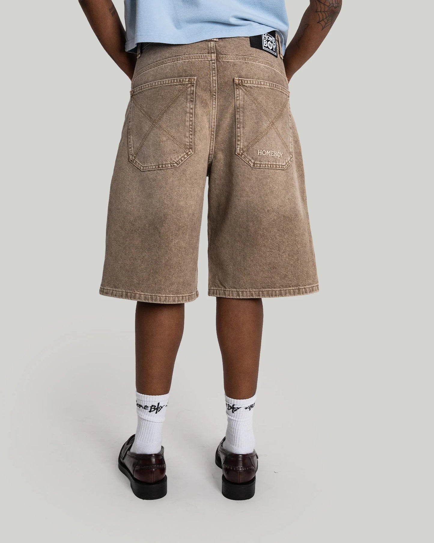 HOMEBOY - X-TRA BAGGY SHORTS - WASHED BROWN