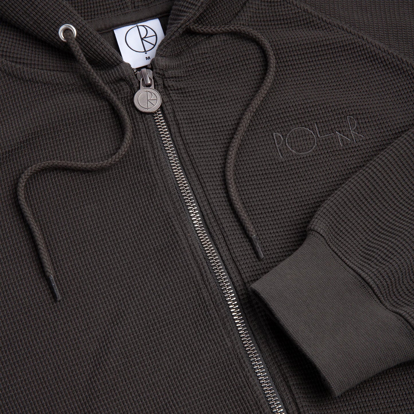 POLAR - WAFFLE ZIP HOOD - DIRTY BLACK