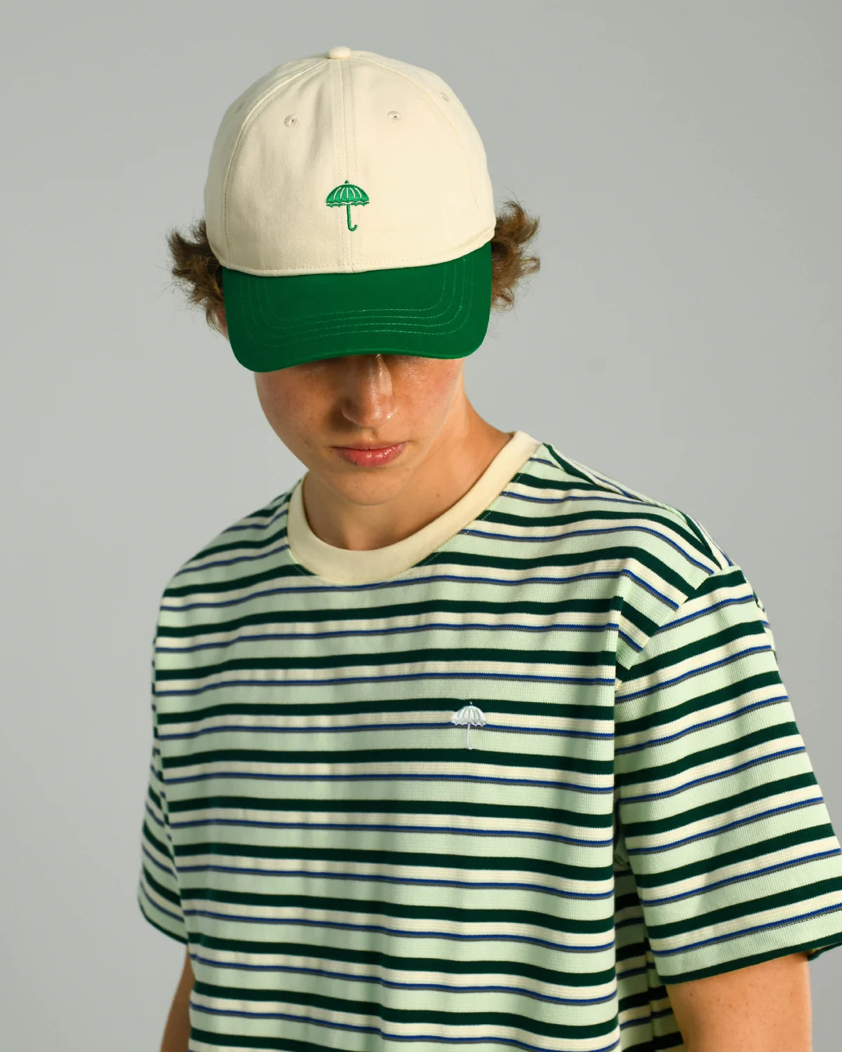 HELAS - CLASSIC TWO-TONE CAP - BEIGE/GREEN