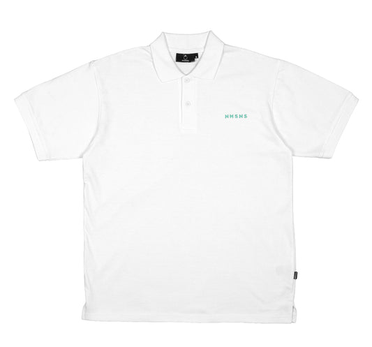 NNSNS - EMBROIDERED POLO - WHITE/TEAL