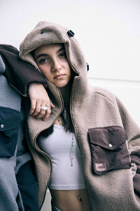 KEEP IT CLEAN - URBAN SHERPA JACKET - MOCHA BROWN