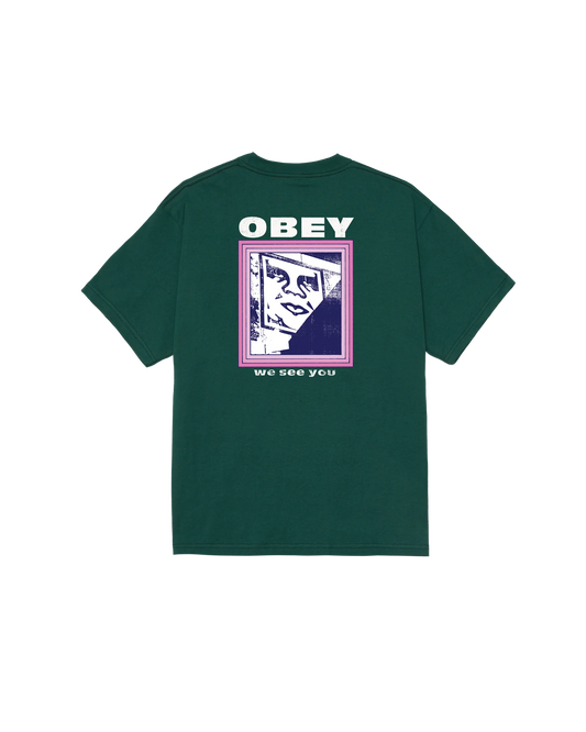 OBEY - WE SEE YOU TEE - RAIN FOREST