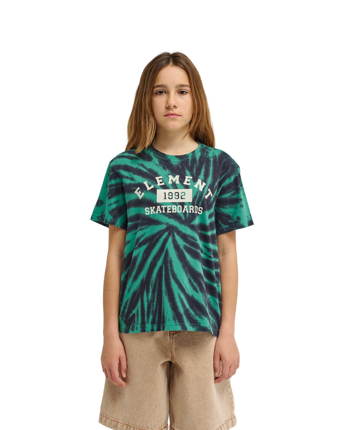 ELEMENT - HOME TEAM TYE DIE YOUTH TEE - FIR GREEN