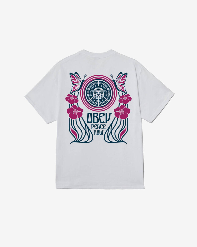 OBEY - PEACE NOW BUTTERFLIES TEE - WHITE