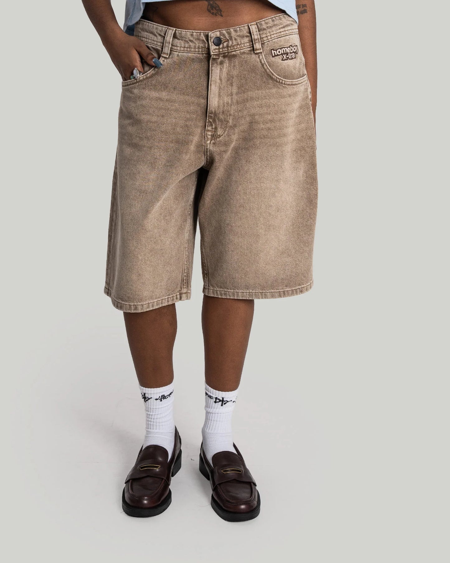 HOMEBOY - X-TRA BAGGY SHORTS - WASHED BROWN
