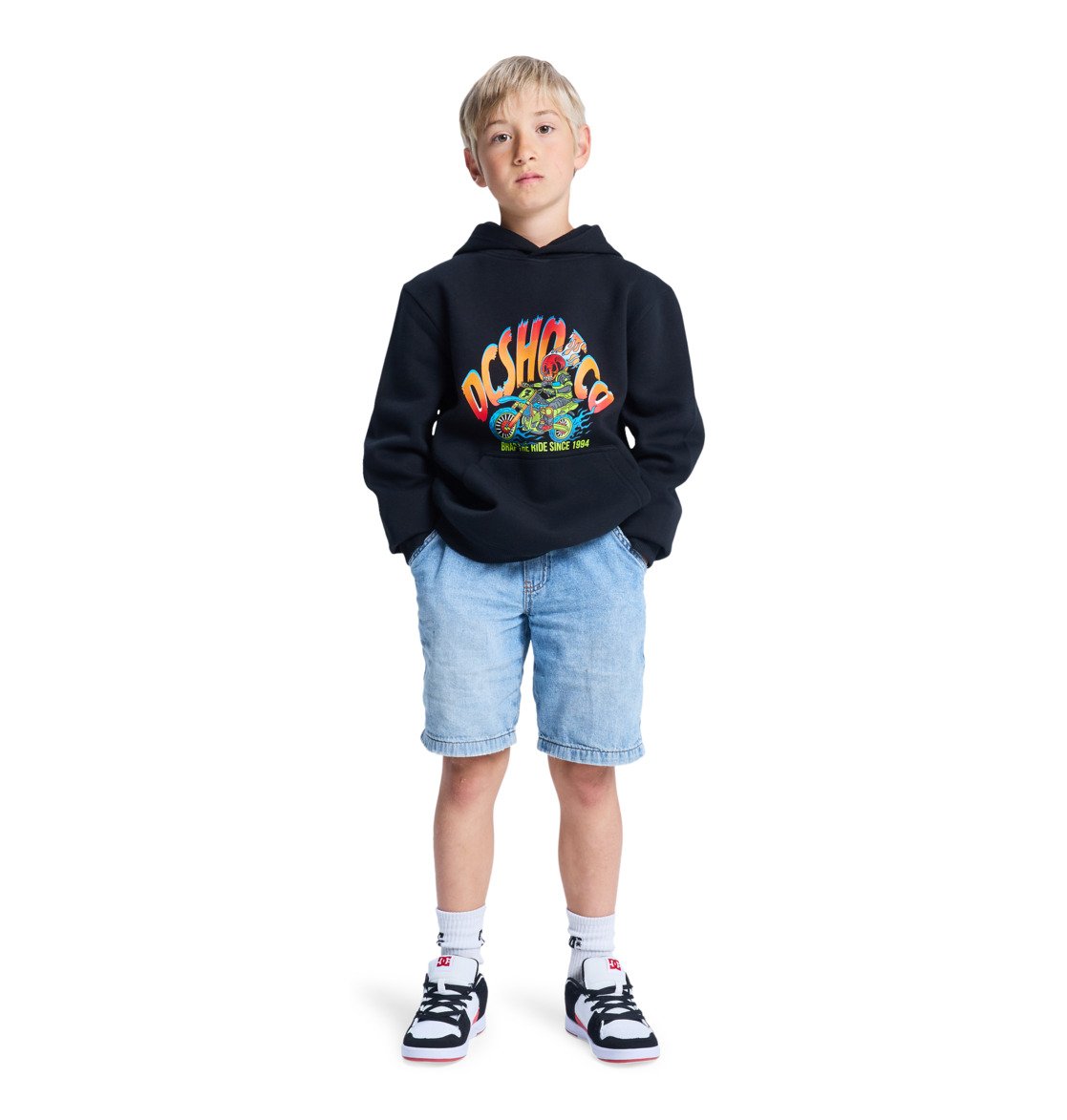 DC - BRAP THE RIDE YOUTH HOOD - BLACK