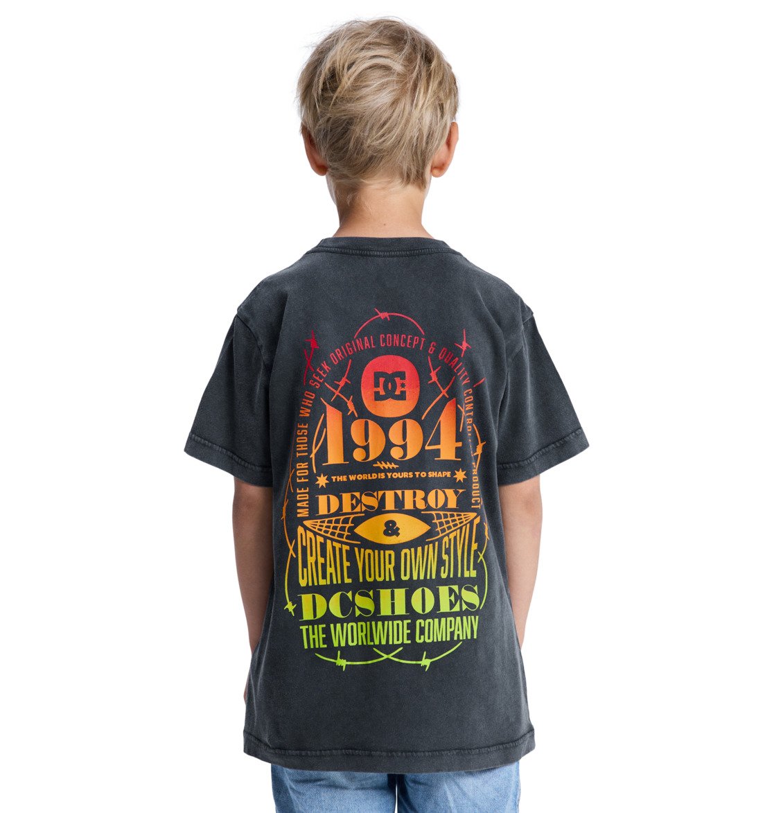 DC - SHAPE OR DESTROY YOUTH TEE - WASHED BLACK