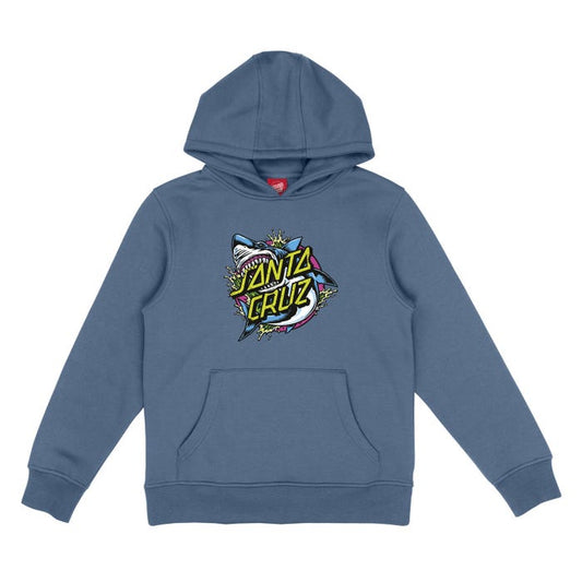 SANTA CRUZ - YOUTH SHARK DOT FRONT HOOD - DUSTY BLUE