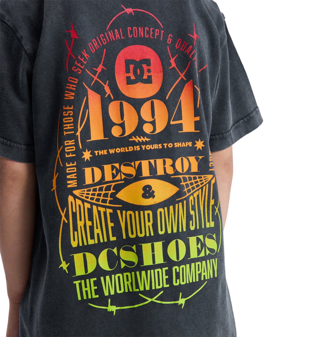 DC - SHAPE OR DESTROY YOUTH TEE - WASHED BLACK